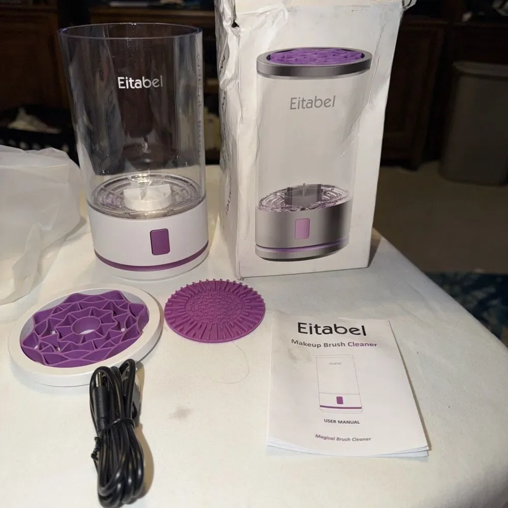 EITABEL Electric Makeup Brush Cleaner Automatic,USB Recharge New Damaged Bx Test
